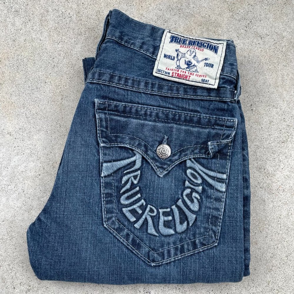 True Religion Denim Straight Jeans with embroidery - Size 30